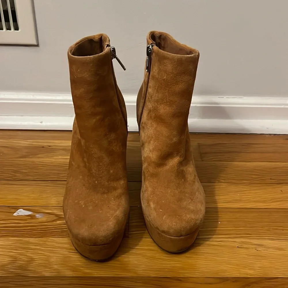 Steve Madden Gratify Booties in Cognac Suede - Picture 2 of 7